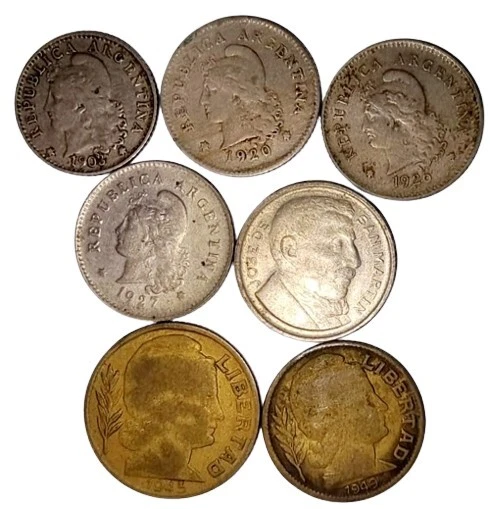 Coins Argentina 7 pieces 1903-1952