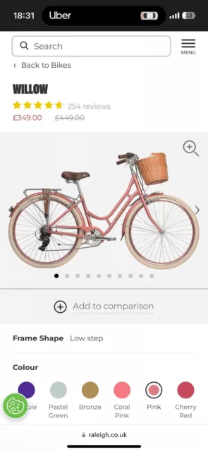 Raleigh willow 2025 dusky pink bike