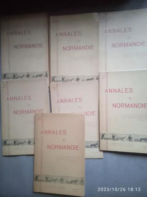 Annales de Normandie  lot de 7 revues  1958, 1959  ethnographie normande