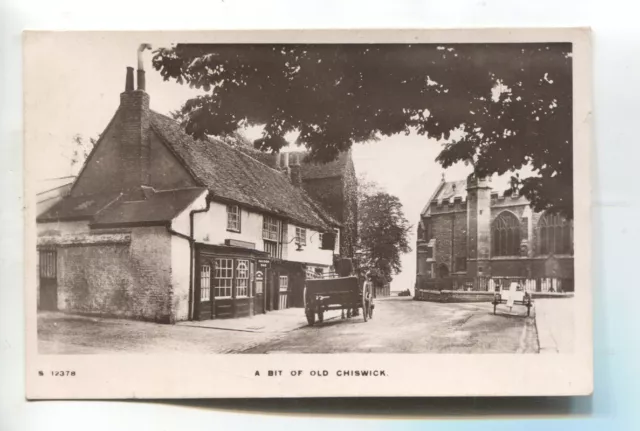 A Bit of Old Chiswick - street scene - old Middlesex real photo postcard