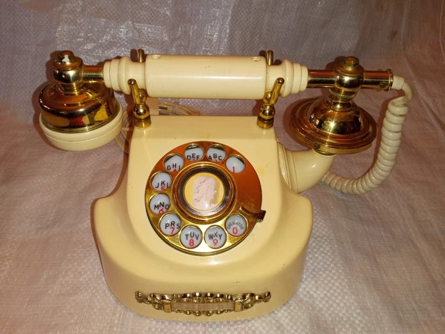 Vintage Rotary Dial COQUETTE 1970's Desk Telephone French Victorian Untested Old
