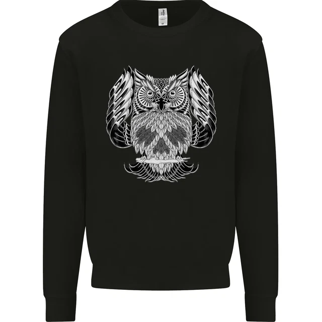 Owl Skull Ornithology Kids Sweatshirt Jumper