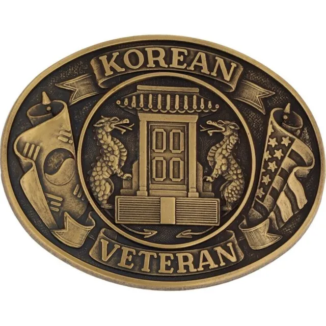 Corea Coreana Guerra Veterano Militare USN Usmc 1 1980s Vintage Cintura Fibbia