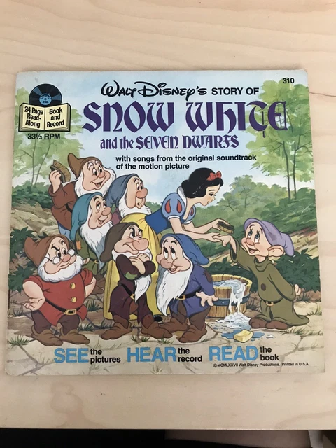 WALT DISNEY'S SNOW WHITE and the SEVEN DWARFS READ ALONG & RECORD 1977 ...