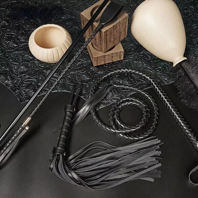 Faux Leather Sex Horse Riding Crop Whip Paddle Flogger Cosplay Slave Restraints