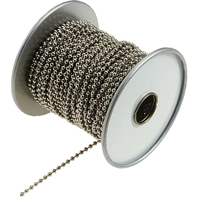 Lucky Line #6 100 Ft. Nickel Finished Stainless Steel Ball Chain 31700 Lucky