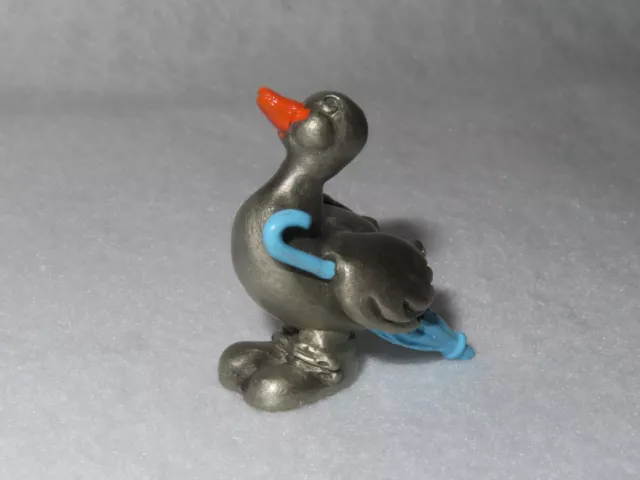 Duck With Umbrella And Galoshes 1982 Hudson Pewter Miniature #2699