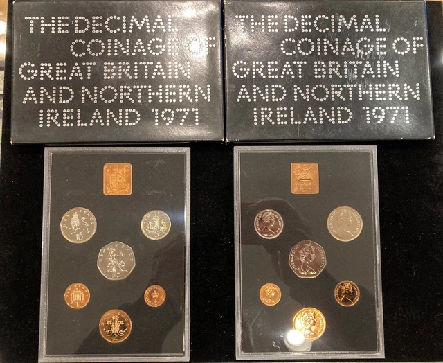 Lot Of 2 Decimal Coinage Of Great Britain And Northern Ireland: 1971  Proof Set