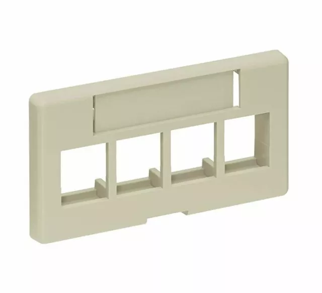 Leviton 49910-SI4 4-Port QuickPort Modular Furniture Faceplate Ivory