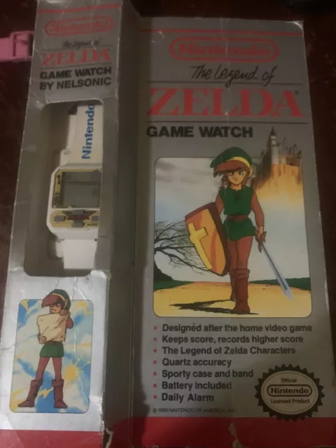 Mint In Box Working W/ Battery Nintendo Rare White Zelda Watch Game By Nelsonic