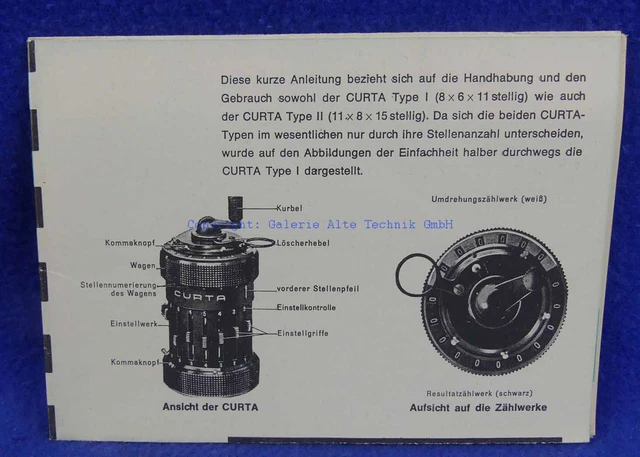 Curta Modell 1 - kurze GA  - Rechenmaschine calculator - Saml. Weber - 1067