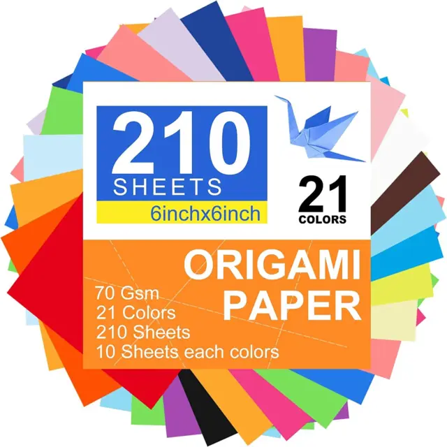 Hapray Origami Paper 20 Vivid Colors Double-Sided 200 Sheets