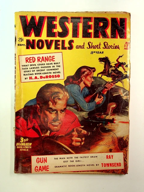 Western Novel and Short Stories Pulp Sep 1953 Vol. 14 #1 GD/VG 3.0 TRIMMED