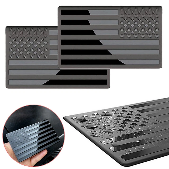 2Pcs USA Flag Metal Stickers American Car Truck Emblem Badge Decal Accessories
