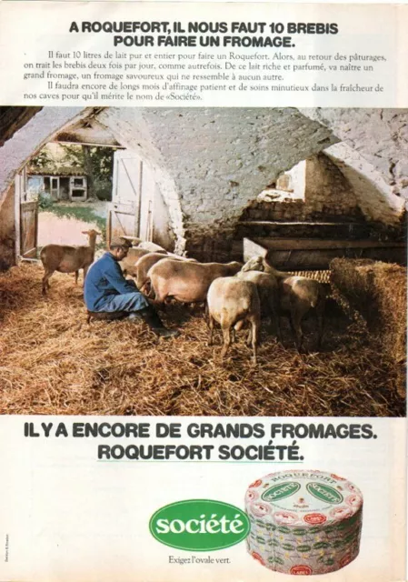 Roquefort Societe => Coupure De Presse Publicite 1 Page 1976 / Clipping