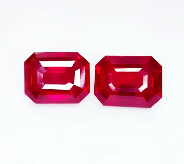 Natural Emerald Cut Shape Red Color Ruby Mozambique 16 Ct Loose Certified Stone