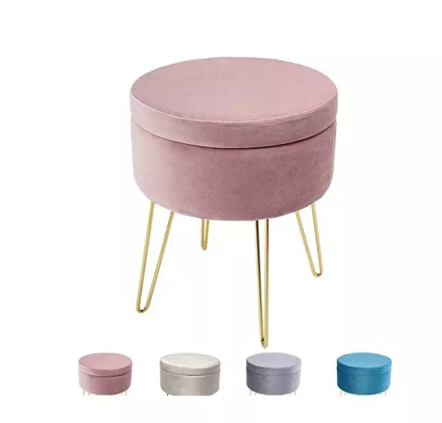 Hocker samt ,Runder Sitzhocker Schminktisch Hocker Ottoman Gepolsterter Hocker