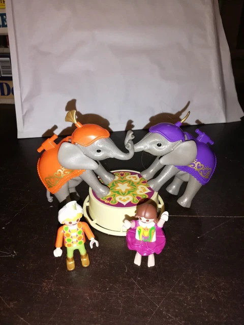 LOT 2 PETIT Elephant De Cirque Avec 2 Enfant Acrobate Playmobil Circus EUR 10,00 - PicClick FR