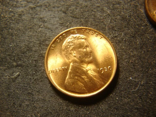 1930 BU RED Glossy Lincoln Head Cent MSX