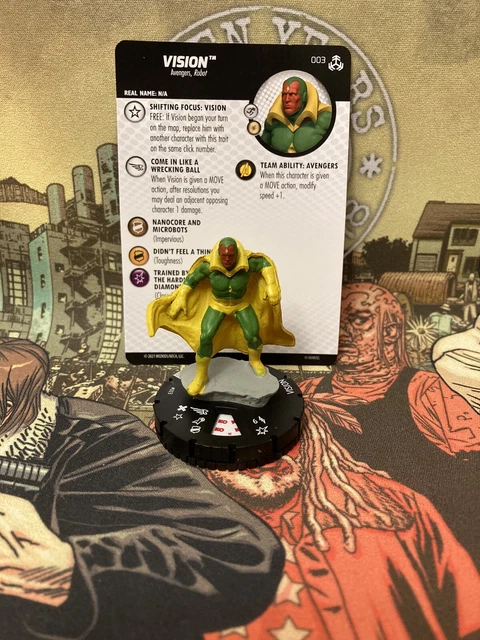 Vision 003 Common Figure W/Card War Of Realms Heroclix Marvel