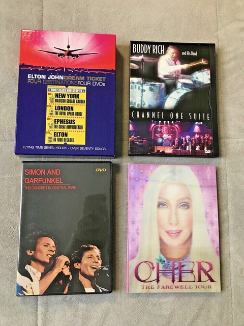 Lot of 4 Rock/Jazz/Pop Music DVDs - Elton John, Cher, Buddy Rich, Simon & Garfun Lot of 4 Rock/Jazz/Pop Music DVDs - Elton John, Cher, Buddy Rich, Simon & Garfun