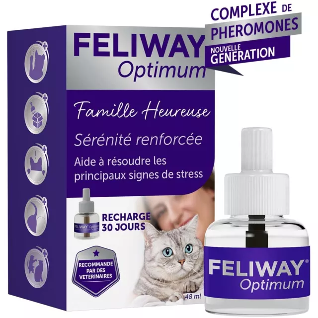 FELIWAY Optimum - Recharge anti-stress pour Chat - Complexe de phéromones apaisa