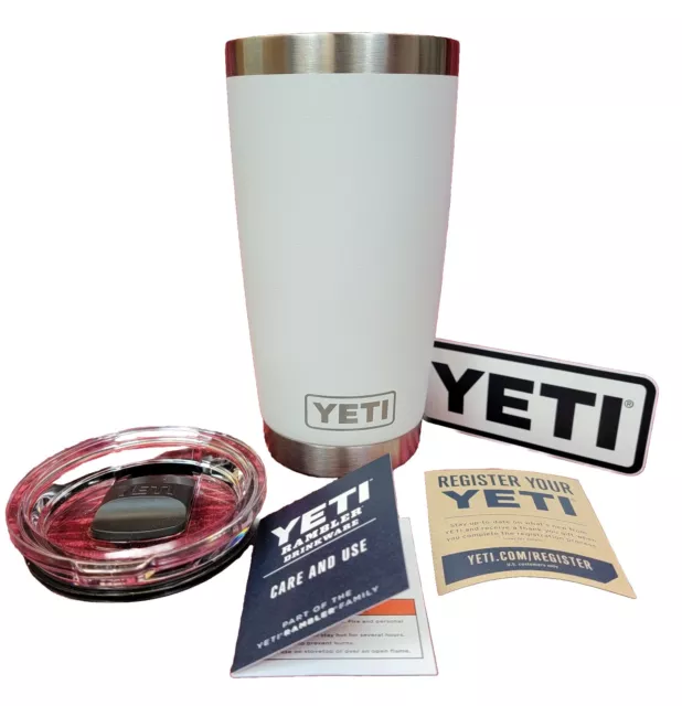 New YETI Rambler 20 oz. Insulated Tumbler Stainless MAGNETIC SLIDE Lid