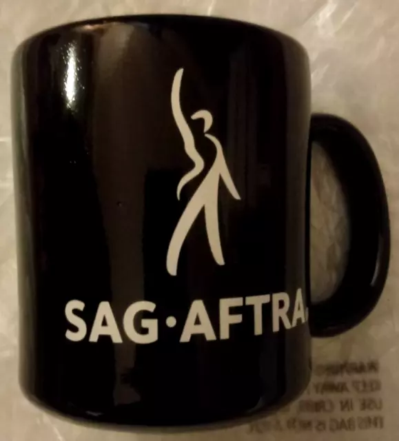 SAG-AFTRA Logo Black Ceramic Coffee Mug - Made In The USA