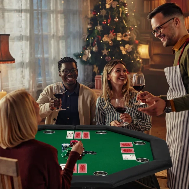 46.9'' 8 - Player Green Foldable Poker Table