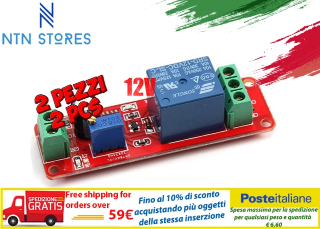 Modulo Timer Ritardo NE555 12V DC - Regolabile 0-10 Secondi, Interruttore Monostabile - Foto 5