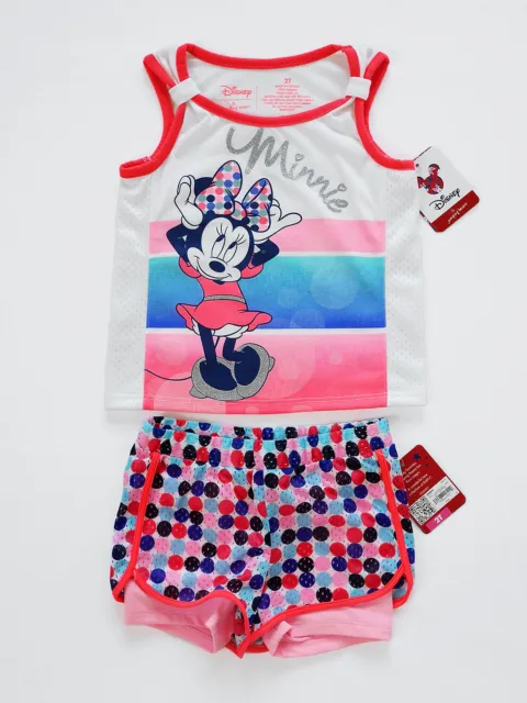 Disney's Minnie Mouse Mesh Inset Tank and Shorts by Jumping Beans (2T, 3T, 4T)