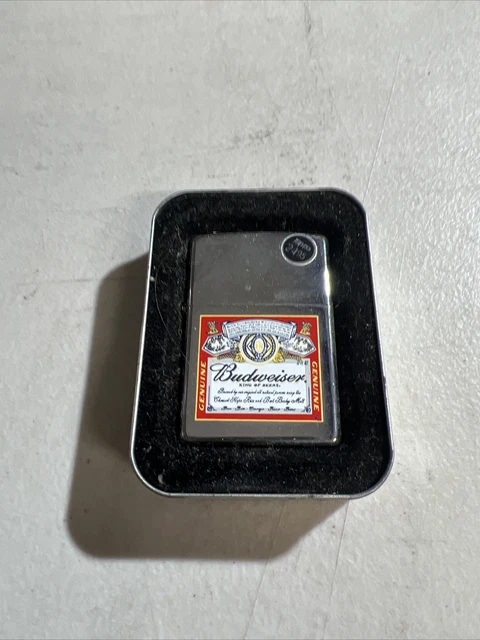 BUDWEISER King of Beer Logo Label Zippo Lighter / Anheuser Busch / Original Box