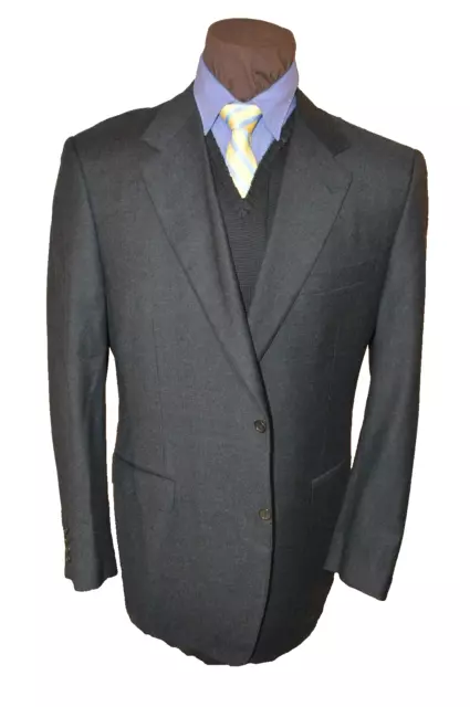 Canali mens 2btn solid charcoal gray wool blazer sport coat jacket e56L us 46L