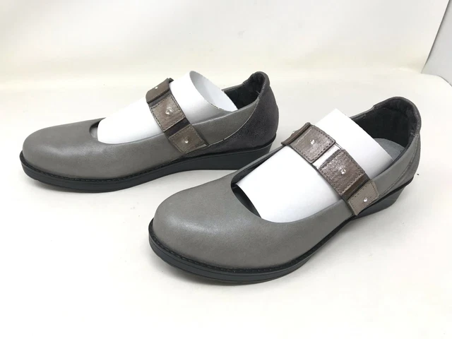 Womens Naot (05009) Honesty Gray Black Gloss Mary Jane Shoes (34A)