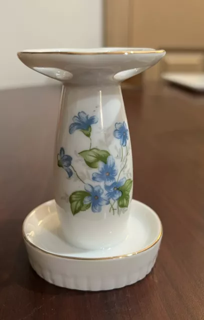 Authentic JAPAN Vintage Blue Violets Forget Me Nots Toothbrush Holder