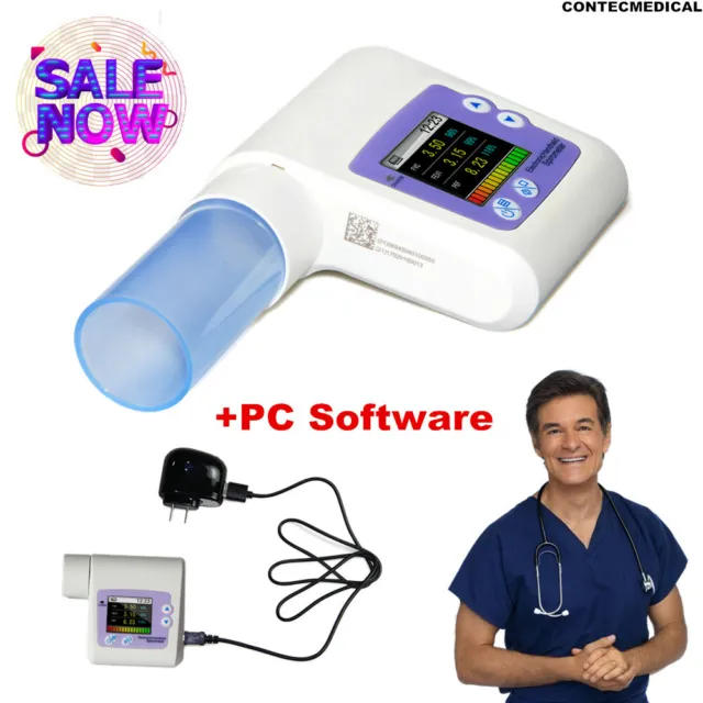CONTEC SP10 Handheld Spirometer Lung Volume Pulmonary Function device +USB PC SW