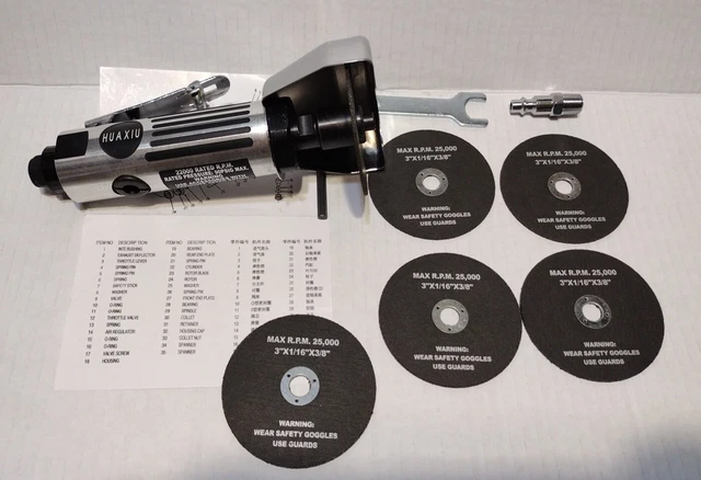 3 Inch Air Cut Off Tool 3" Cut Off Wheel Free Speed 20000 RPM NEW READ