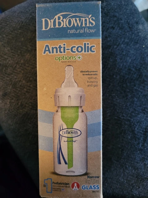 Dr. Brown's Glass Baby Bottle Natural Flow, Reduces Colic in Infants, 4 oz.