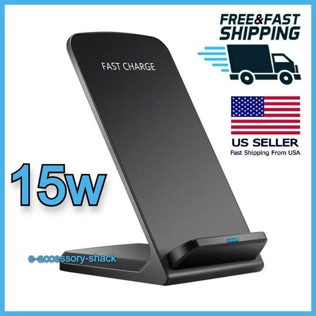 Qi Wireless Fast Charger Charging Pad Stand Dock For Samsung Galaxy iPhone Phone