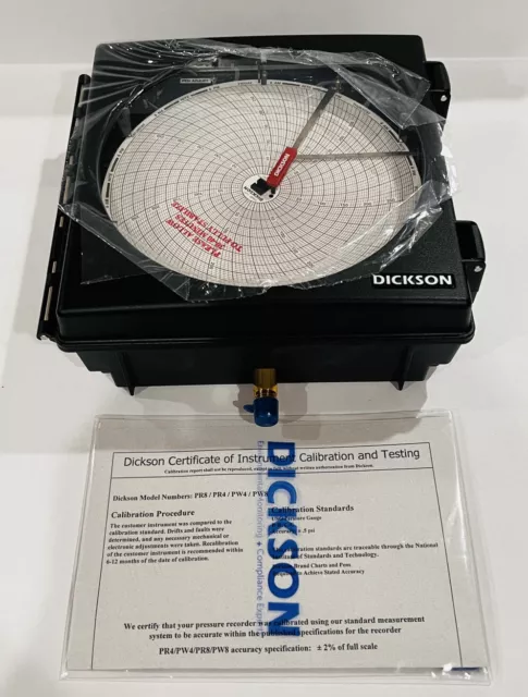 Dickson PW866 Pressure Chart Recorder, 8"/203mm Diameter, 7-Day Scale, 0-300 psi