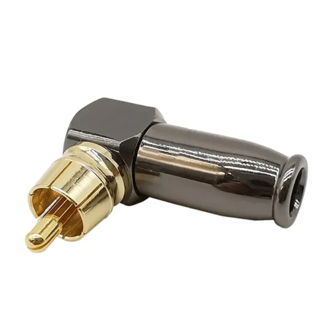 Right Angle RCA Male Plug Video Speaker Connector Soldering Adapter