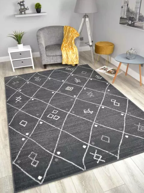 Alfombras de piso de tamaño enorme gris oscuro estilo tribal baratas