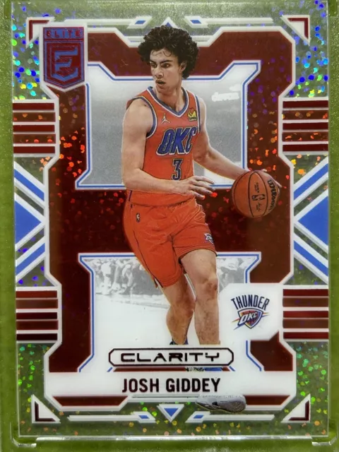 Josh Giddey WHITE SPARKLE PRIZM Clear ASIA CARD SSP 2022  Elite CLARITY Asia RED 3