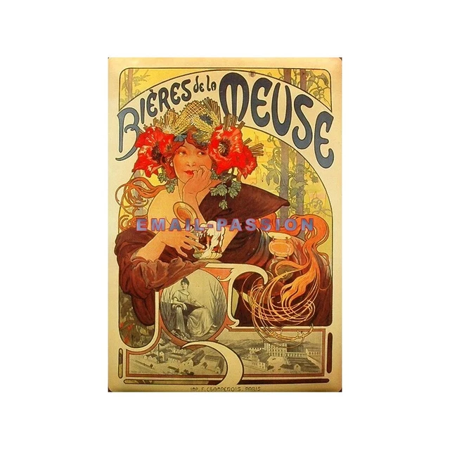 Plaque émaillée Publicitaire Ancienne 15x20cm - Absinthe Blanqui - Métal