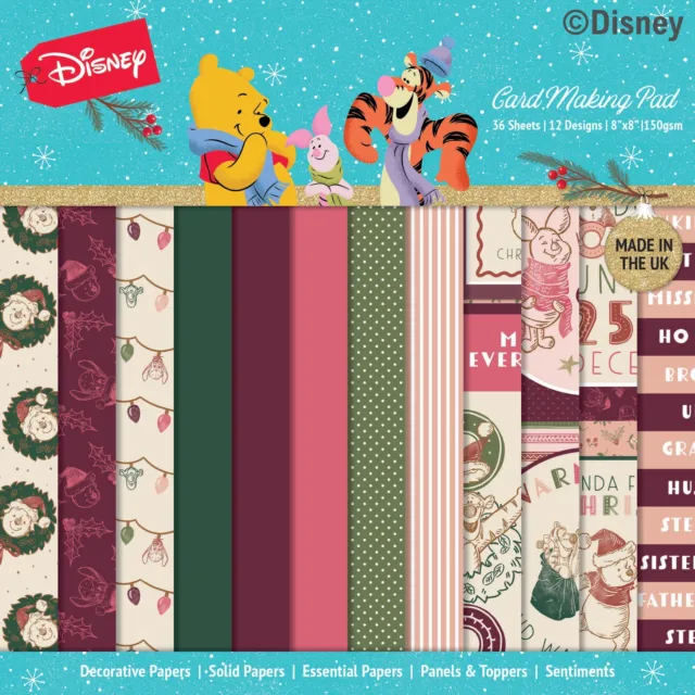 Disney Christmas Card Making Pad 8"X8"-Winnie The Pooh DYP0035