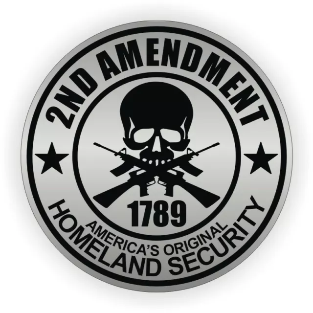 2nd Amendment Hard Hat Decal Sticker Window Stealth Tactical Black Ops - SILVER