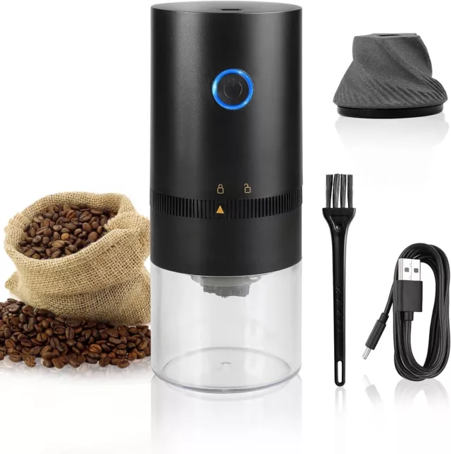 Portable Electric Burr Coffee Grinder, 4 Cups Small Automatic Conical Burr Grind