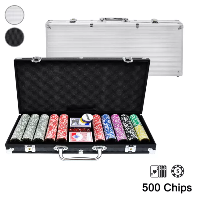 Pokerkoffer Pokerset Jetons 500 Chips Laserchips Pokerchips Poker Set Pokerspiel