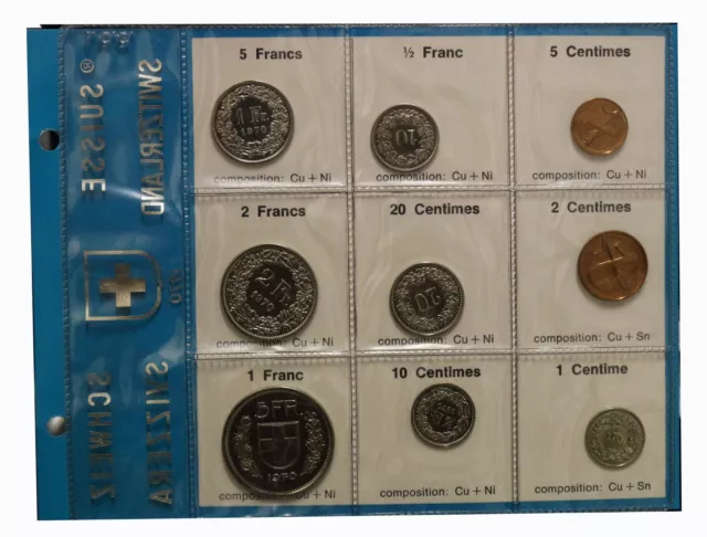 1970 Suisse - Série Numismatique De 9 Monnaies En Emballage Scellé MF69894