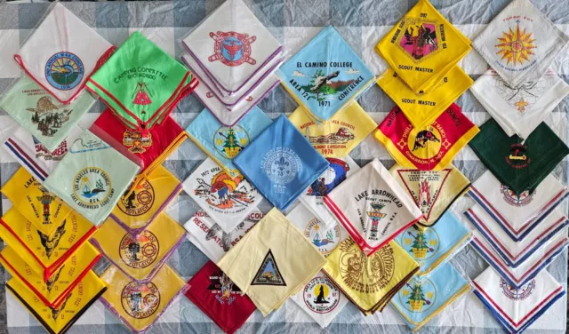 Huge Lot of 42 Boy Scout BSA Neckerchiefs Philmont, OA, Camp, Council, Troop etc